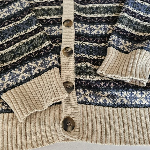 Vtg Blake&Manley Fair Isle Knit Button Front Cardigan Sweater L Eclectic Grandpa - Picture 7 of 9